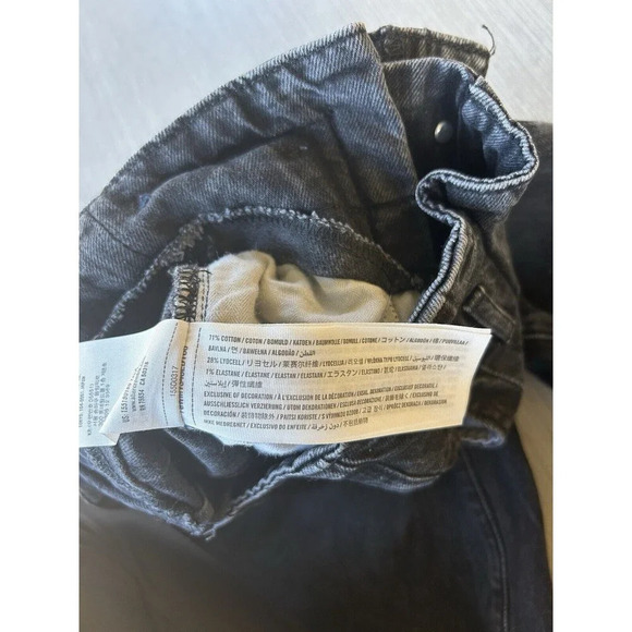 Abercrombie & Fitch Mom Jeans High Waisted Raw Hem Black 24 - Picture 4 of 8